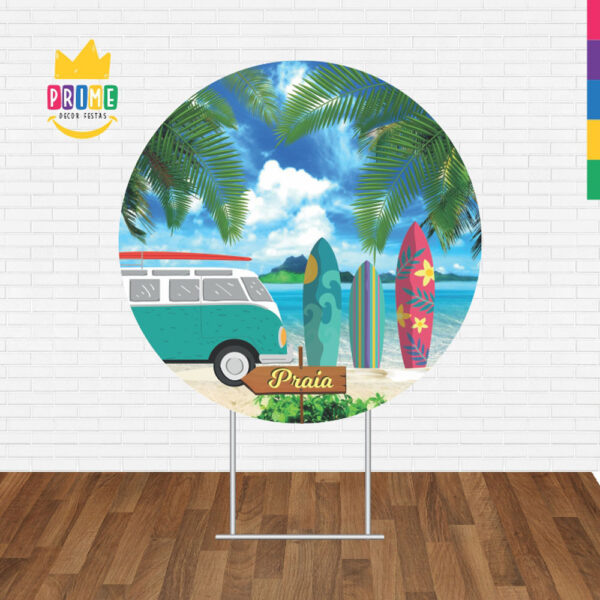 Painel Redondo 3D Praia Tecido Sublimado - Image 2