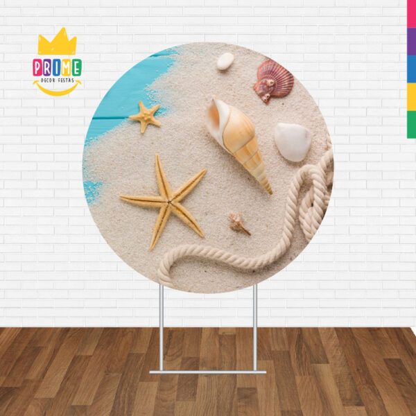 Painel Redondo 3D Praia Tecido Sublimado - Image 2