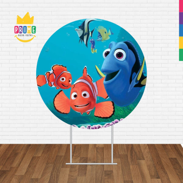 Painel Redondo 3D Procurando Nemo Tecido Sublimado - Image 2