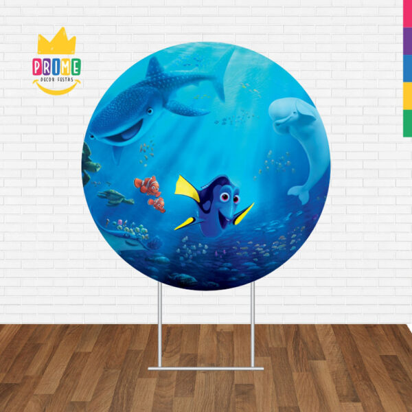 Painel Redondo 3D Procurando Nemo Tecido Sublimado - Image 2