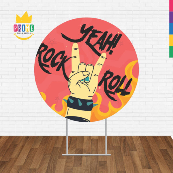 Painel Redondo 3D Rock Roll Tecido Sublimado - Image 2