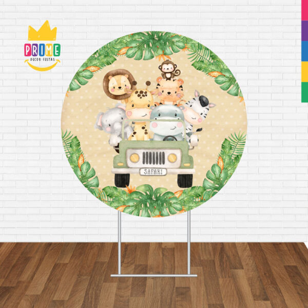 Painel Redondo 3D Safari Tecido Sublimado - Image 2