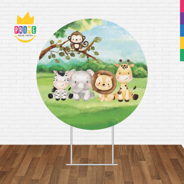 Painel Redondo 3D Safari Tecido Sublimado - Image 2