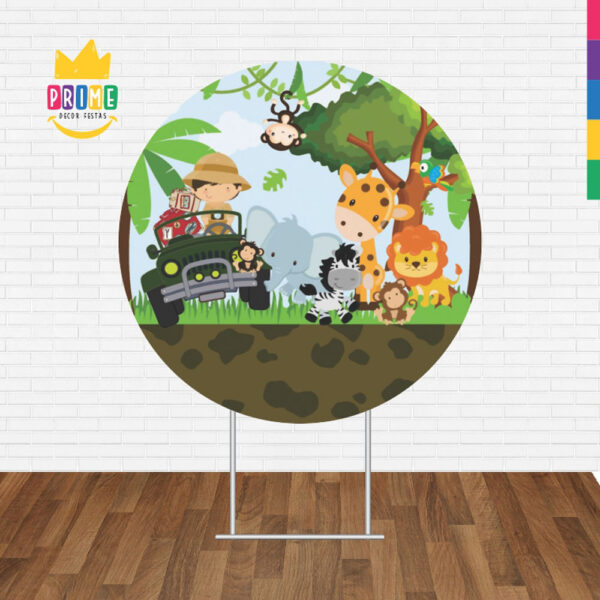Painel Redondo 3D Safari Tecido Sublimado - Image 2
