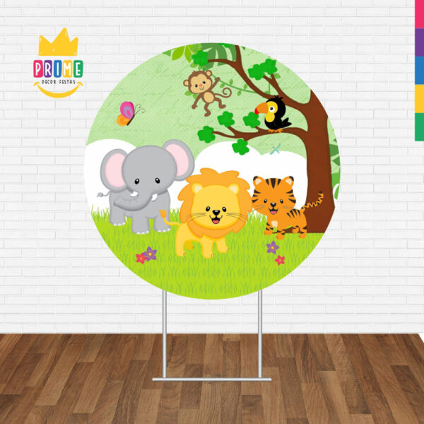 Painel Redondo 3D Safari Tecido Sublimado - Image 2