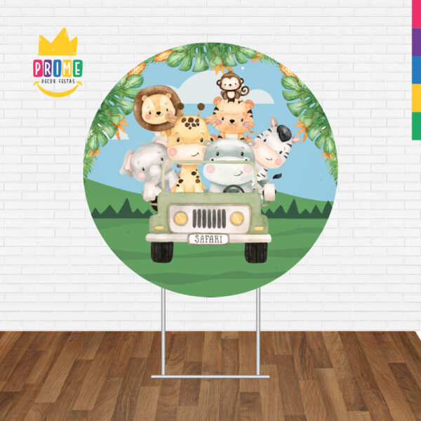 Painel Redondo 3D Safari Tecido Sublimado - Image 2