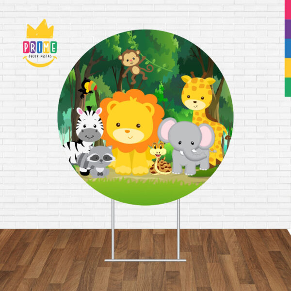 Painel Redondo 3D Safari Tecido Sublimado - Image 2