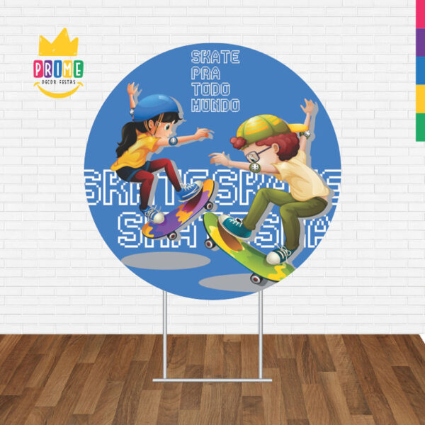 Painel Redondo 3D Skate Tecido Sublimado - Image 2