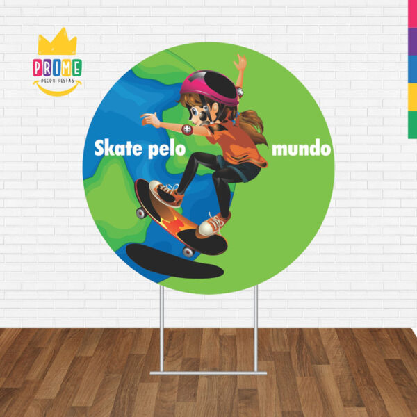 Painel Redondo 3D Skate Tecido Sublimado - Image 2