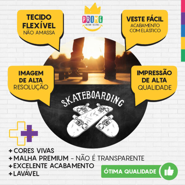 Painel Redondo 3D Skate Tecido Sublimado - Image 3
