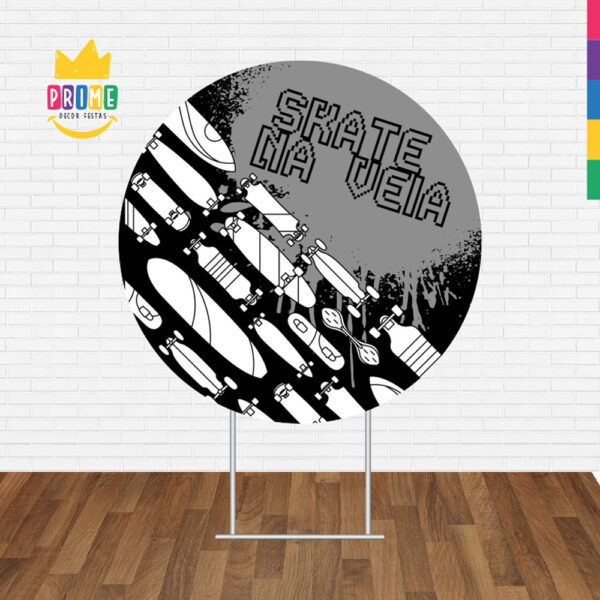 Painel Redondo 3D Skate Tecido Sublimado - Image 2