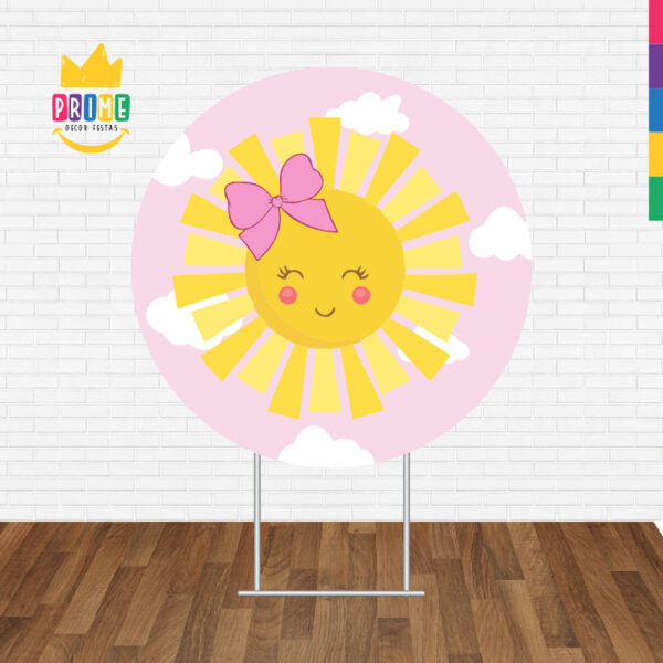 Painel Redondo 3D Sol Cute Tecido Sublimado - Image 2