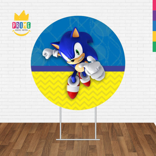 Painel Redondo 3D Sonic Tecido Sublimado - Image 2