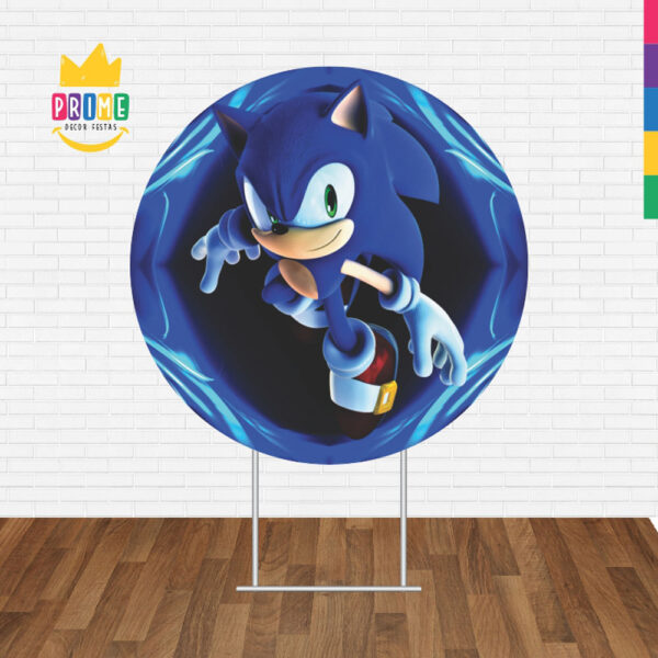 Painel Redondo 3D Sonic Tecido Sublimado - Image 2