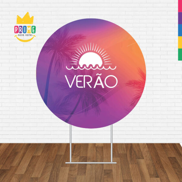 Painel Redondo 3D Tardezinha Verão Tecido Sublimado - Image 2