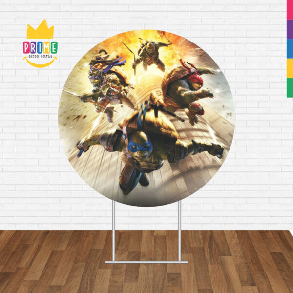 Painel Redondo 3D Tartarugas Ninjas Tecido Sublimado - Image 2