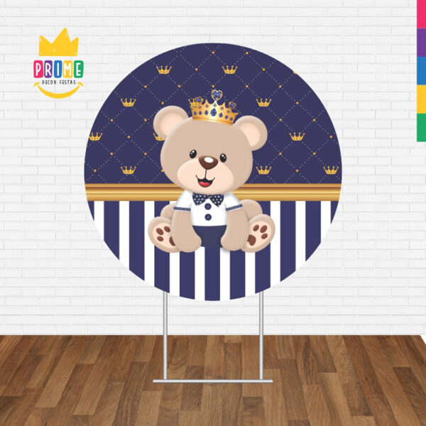 Painel Redondo 3D Ursinho Principe Tecido Sublimado - Image 2