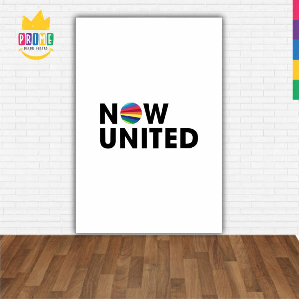 Painel de Festa Retangular 3D Now United Branco Casadinho 1,50m x 2,20m - Image 2
