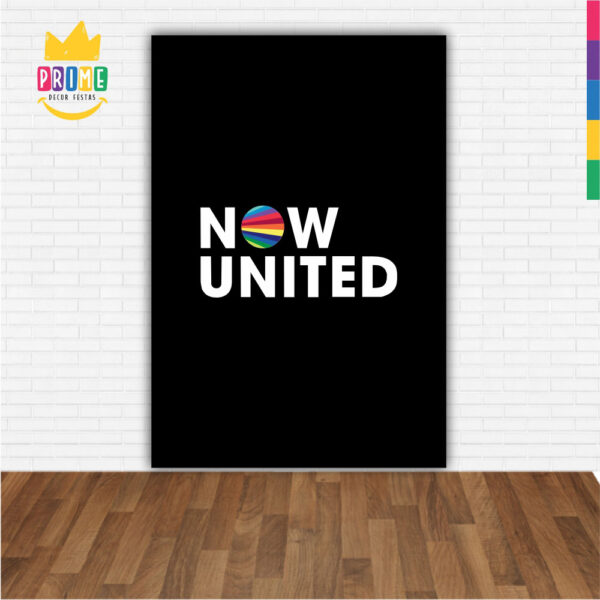 Painel de Festa Retangular 3D Now United Preto Casadinho 1,50m x 2,20m - Image 2