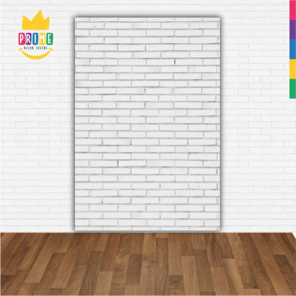 Painel de Festa Retangular 3D Tijolo Branco Casadinho 1,50m x 2,20m - Image 2