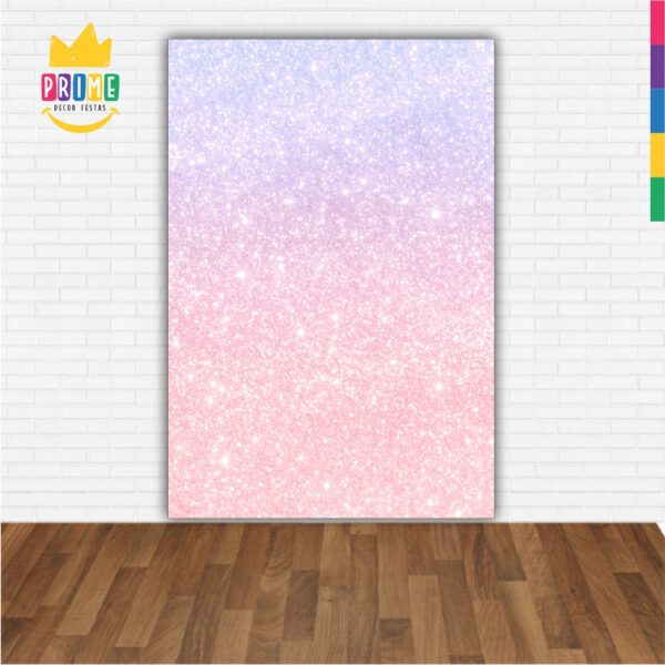 Painel de Festa Retangular 3D Glitter Pink Blue Casadinho 1,50m x 2,20m - Image 2