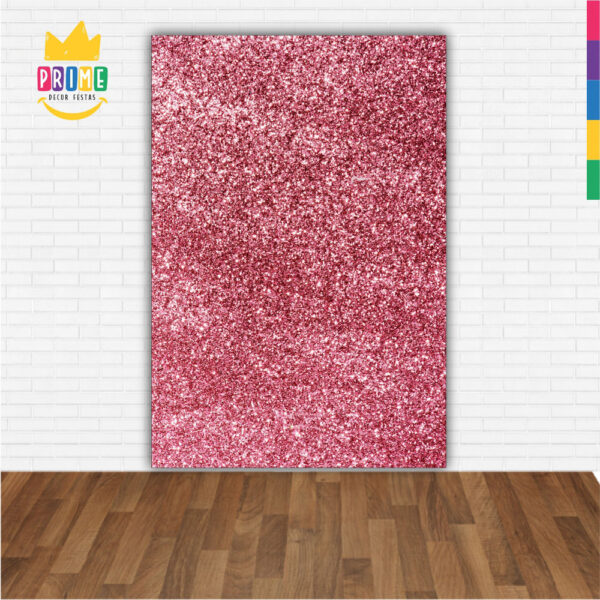 Painel de Festa Retangular 3D Glitter Rosa Casadinho 1,50m x 2,20m - Image 2