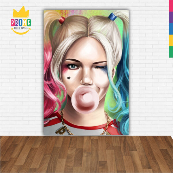 Painel de Festa Retangular 3D Arlequina Casadinho 1,50m x 2,20m - Image 2