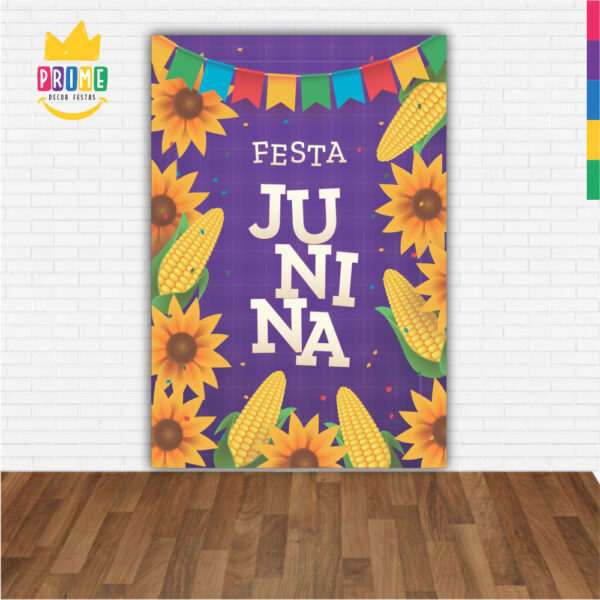 Painel de Festa Retangular 3D Festa Junina Casadinho 1,50m x 2,20m - Image 2
