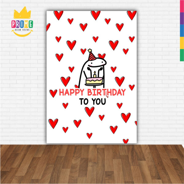 Painel de Festa Retangular 3D Flock Happy Birthday Casadinho 1,50m x 2,20m - Image 2