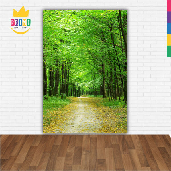 Painel de Festa Retangular 3D Floresta Verde Casadinho 1,50m x 2,20m - Image 2