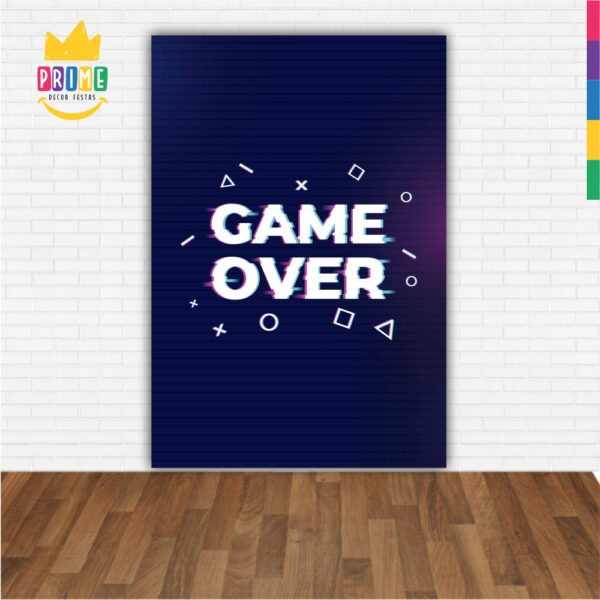 Painel de Festa Retangular 3D Game Over Casadinho 1,50m x 2,20m - Image 2