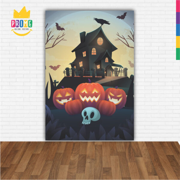 Painel de Festa Retangular 3D Halloween Casadinho 1,50m x 2,20m - Image 2