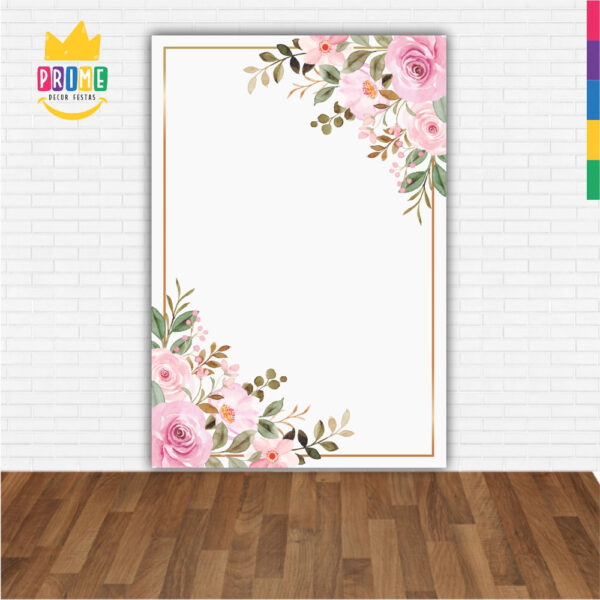 Painel de Festa Retangular 3D Floral Geométrico Casadinho 1,50m x 2,20 - Image 2