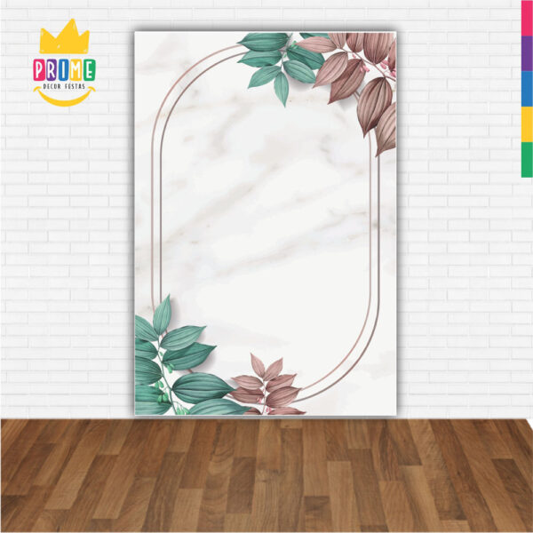 Painel de Festa Retangular 3D Floral Mármore Casadinho 1,50m x 2,20 - Image 2