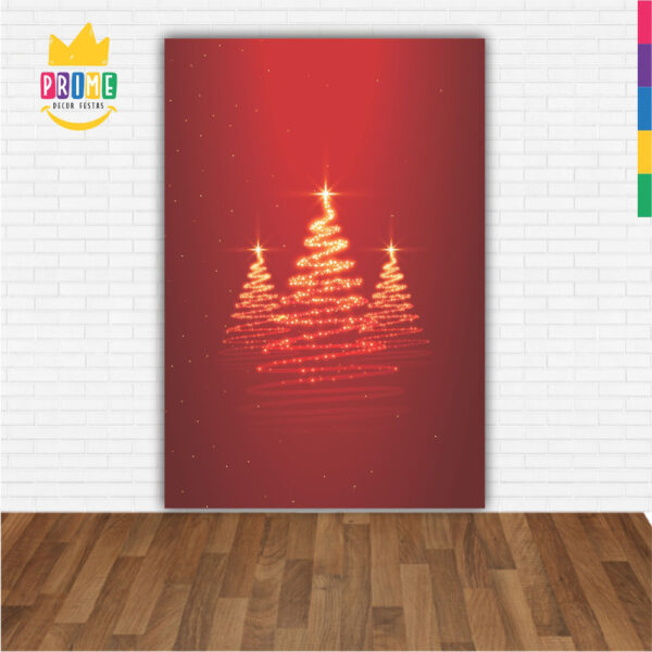 Painel de Festa Retangular 3D Natal Vermelho Casadinho 1,50m x 2,20 - Image 2
