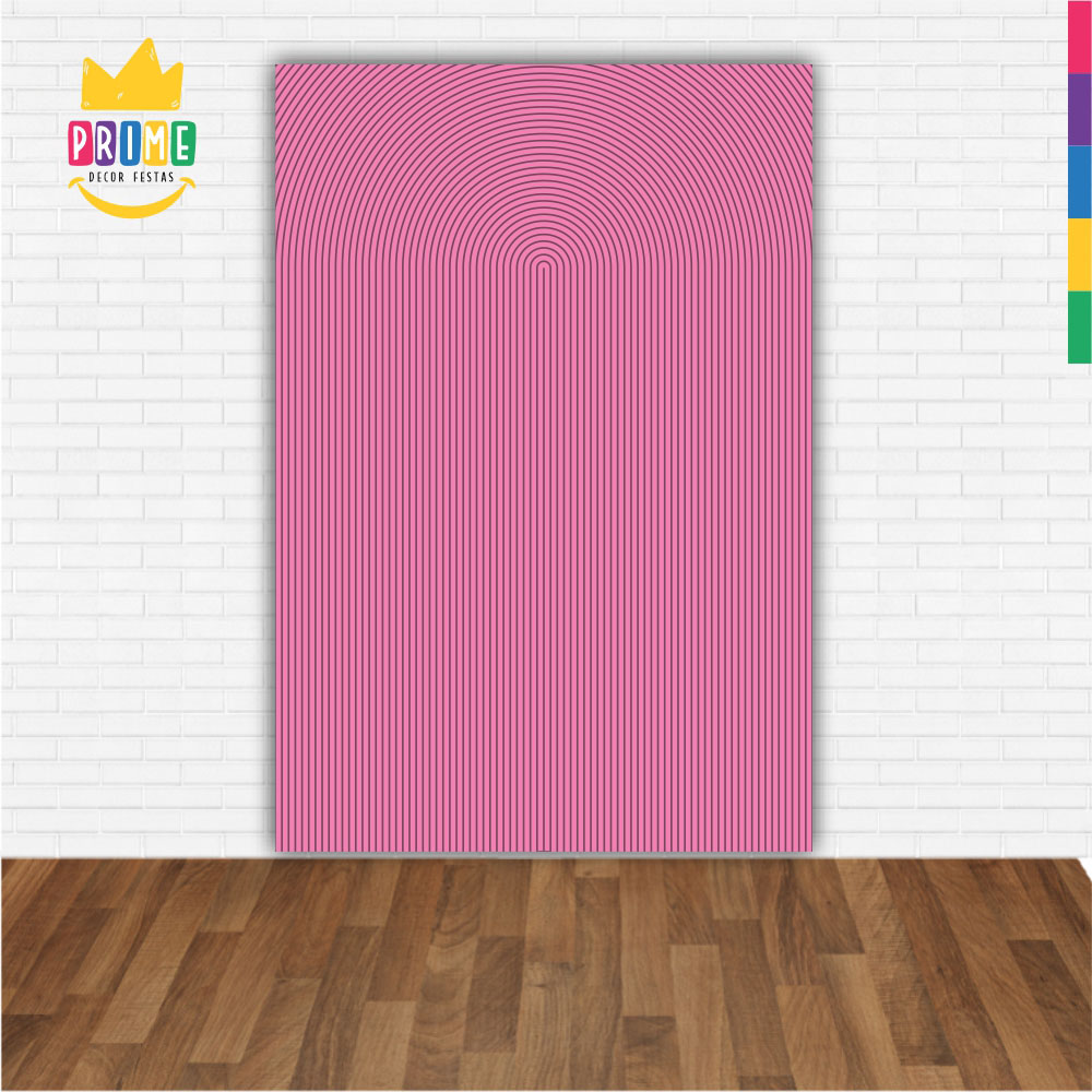 Painel de Festa Retangular 3D Ripado Rosa Casadinho 1,50m x 2,20 - Imagem 2