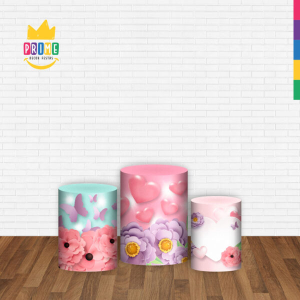 Trio Capa Cilindro Dia das Mães 3d Em Tecido Com Elástico - Image 2