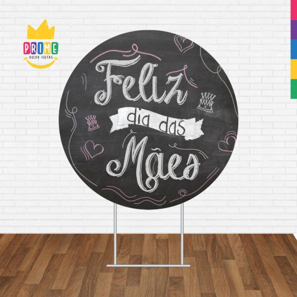 Painel Redondo 3D Dia das Mães Giz Tecido Sublimado - Image 2