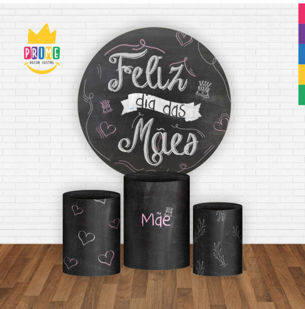 Trio Capa Cilindro + Painel Redondo 3D Dia das Mães Giz 1,50m Veste Fácil - Image 2