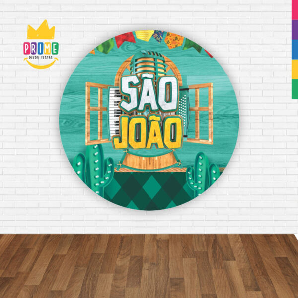Painel Redondo 3D Festa Junina São João Abre Fácil Em Tecido - Image 2