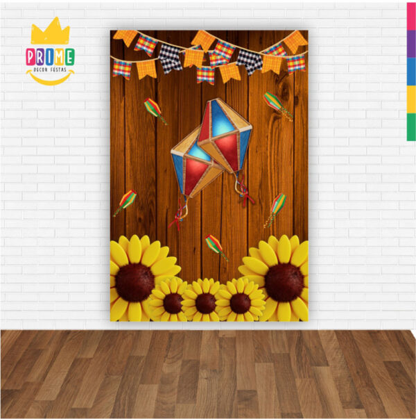 Painel de Festa Retangular 3D Festa Junina Casadinho 1,50m x 2,20 - Image 2