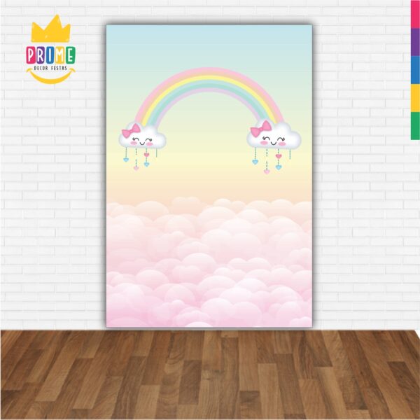 Painel de Festa Retangular 3D Chuva de Amor Casadinho 1,50m x 2,20m - Image 2