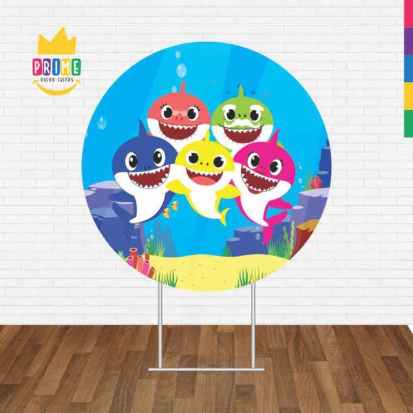 Painel Redondo 3D Baby Shark Tecido Sublimado - Image 2