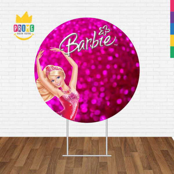 Painel Redondo 3D Barbie Tecido Sublimado - Image 2