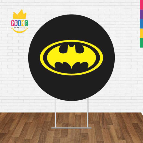 Painel Redondo 3D Batman Amarelo Tecido Sublimado - Image 2
