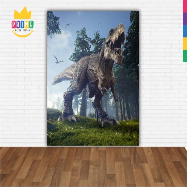 Painel de Festa Retangular 3D Dinossauro Casadinho 1,50m x 2,20m - Image 2