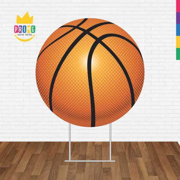 Painel Redondo 3D Bola Basket Sublimado - Image 2