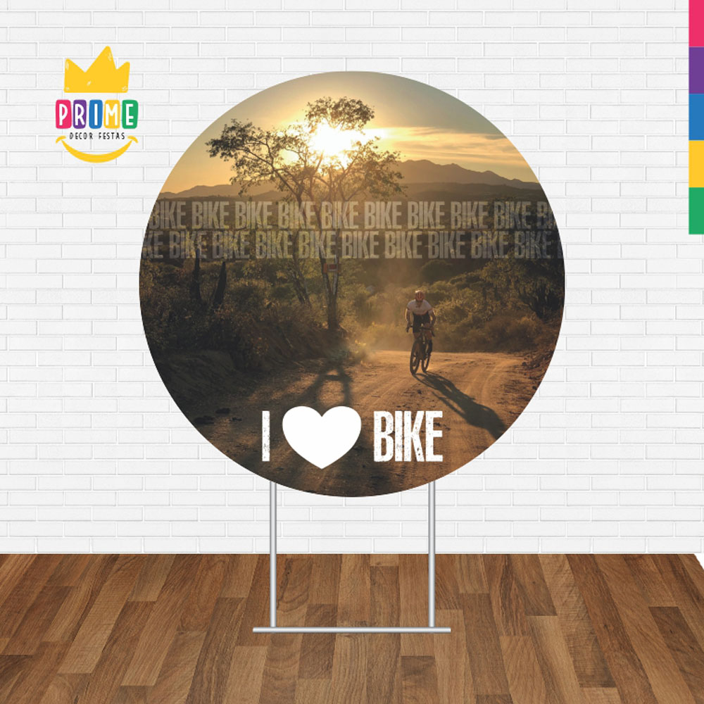 Painel Redondo 3D Bike Tecido Sublimado - Imagem 2
