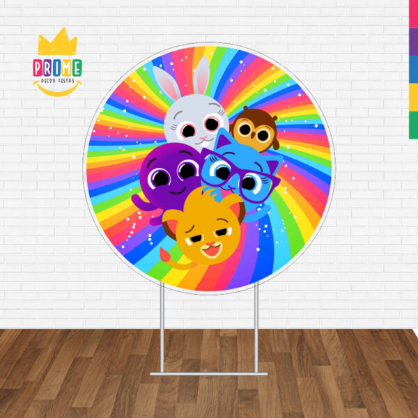 Painel Redondo 3D Bolofofos Coloridos Sublimado - Image 2