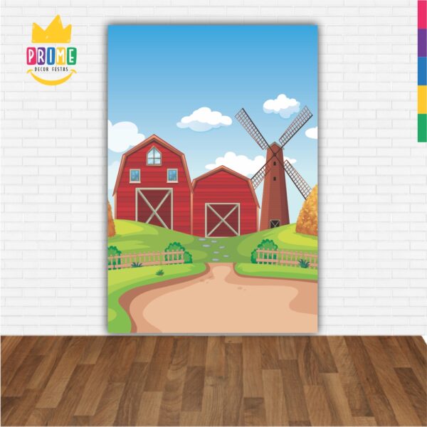 Painel de Festa Retangular 3D Fazendinha Casadinho 1,50m x 2,20m - Image 2